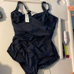 Navy blue one piece miracle suit